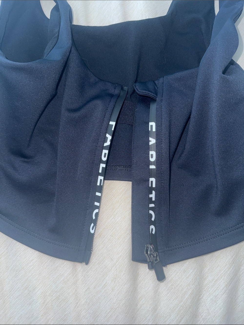 Fabletics Black Front Zip Sports Bra - Picture 3 of 3